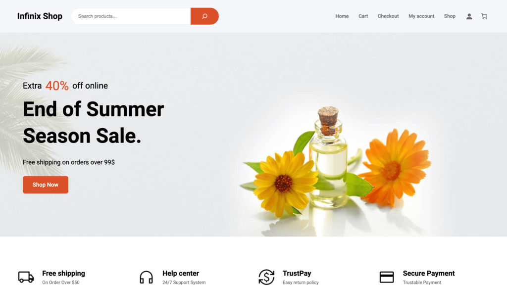 Infinix Shope - WordPress Tam Site Düzenleme e-Ticaret teması