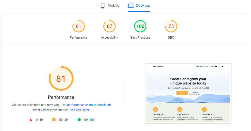 WP Optimize ve WP En Hızlı Önbellek performansı sonuçları.