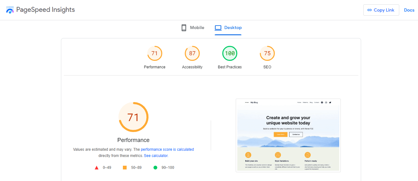 Teste de velocidade inicial para comparação entre WP Optimize e WP Fastest Cache.