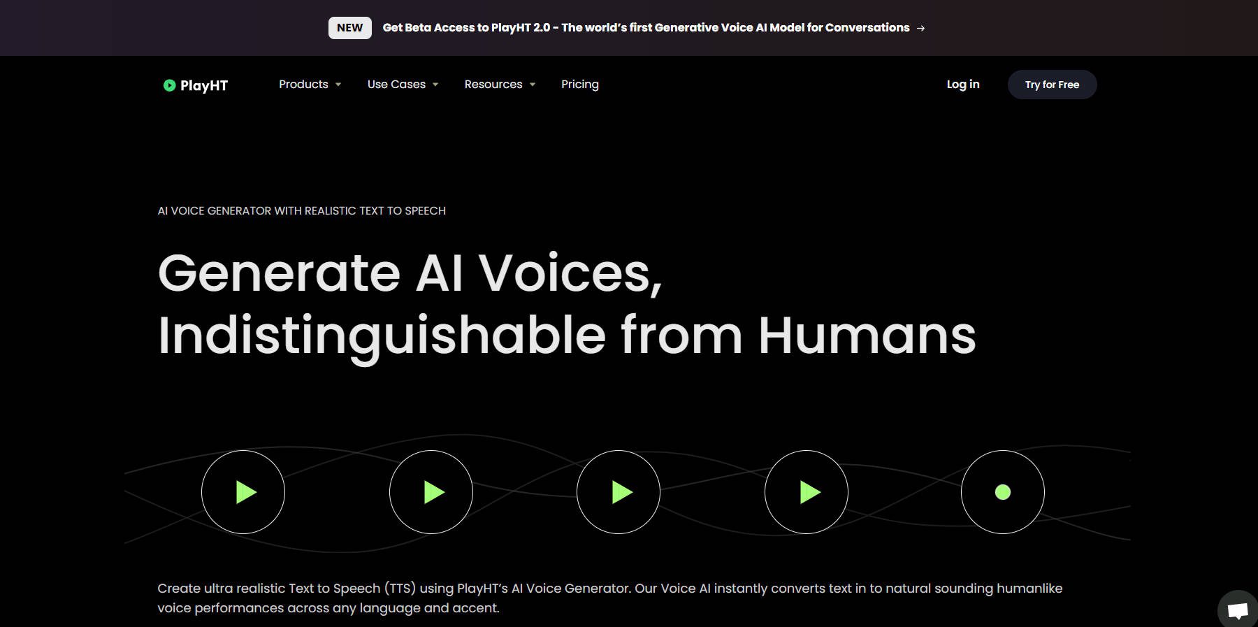 HT AI Voice Cloner 및 TTS 플레이 - 홈페이지 2023년 10월