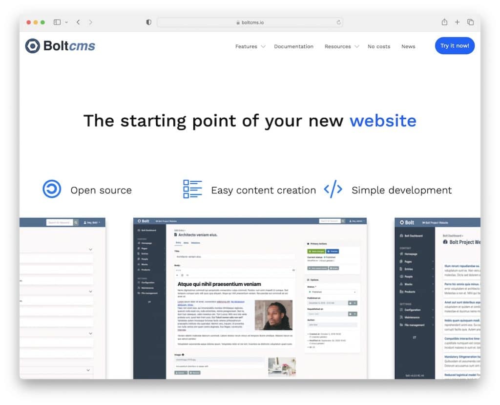 Bolt open source cms