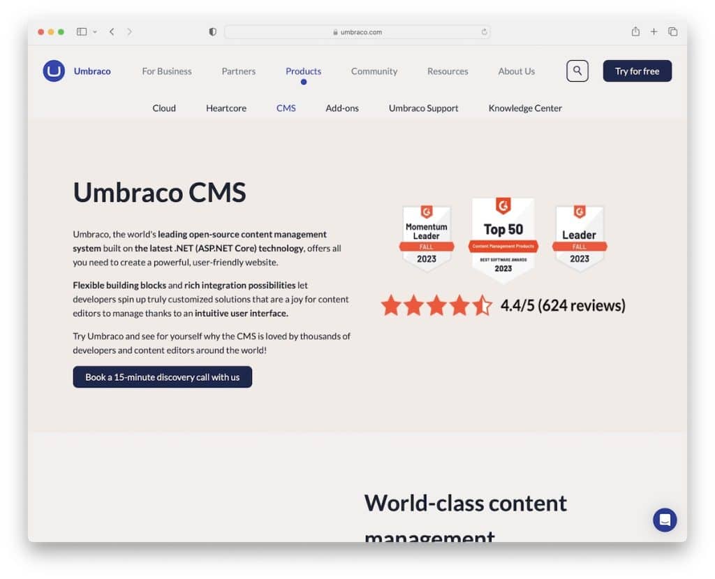 umbraco โอเพ่นซอร์ส ซม