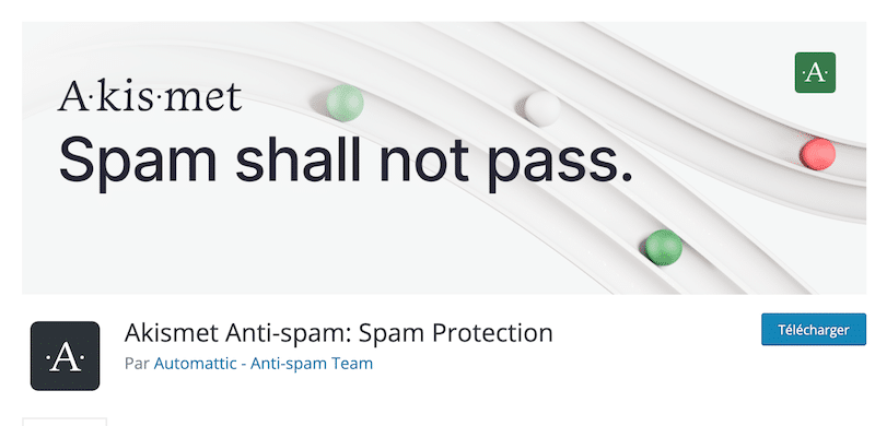 Plugin Akismet par Automattic - Source : WordPress.org