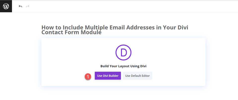 Divi include più indirizzi email nel modulo di contatto Usa Builder