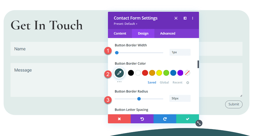 Divi inclut plusieurs adresses e-mail dans la bordure du bouton du module de formulaire de contact