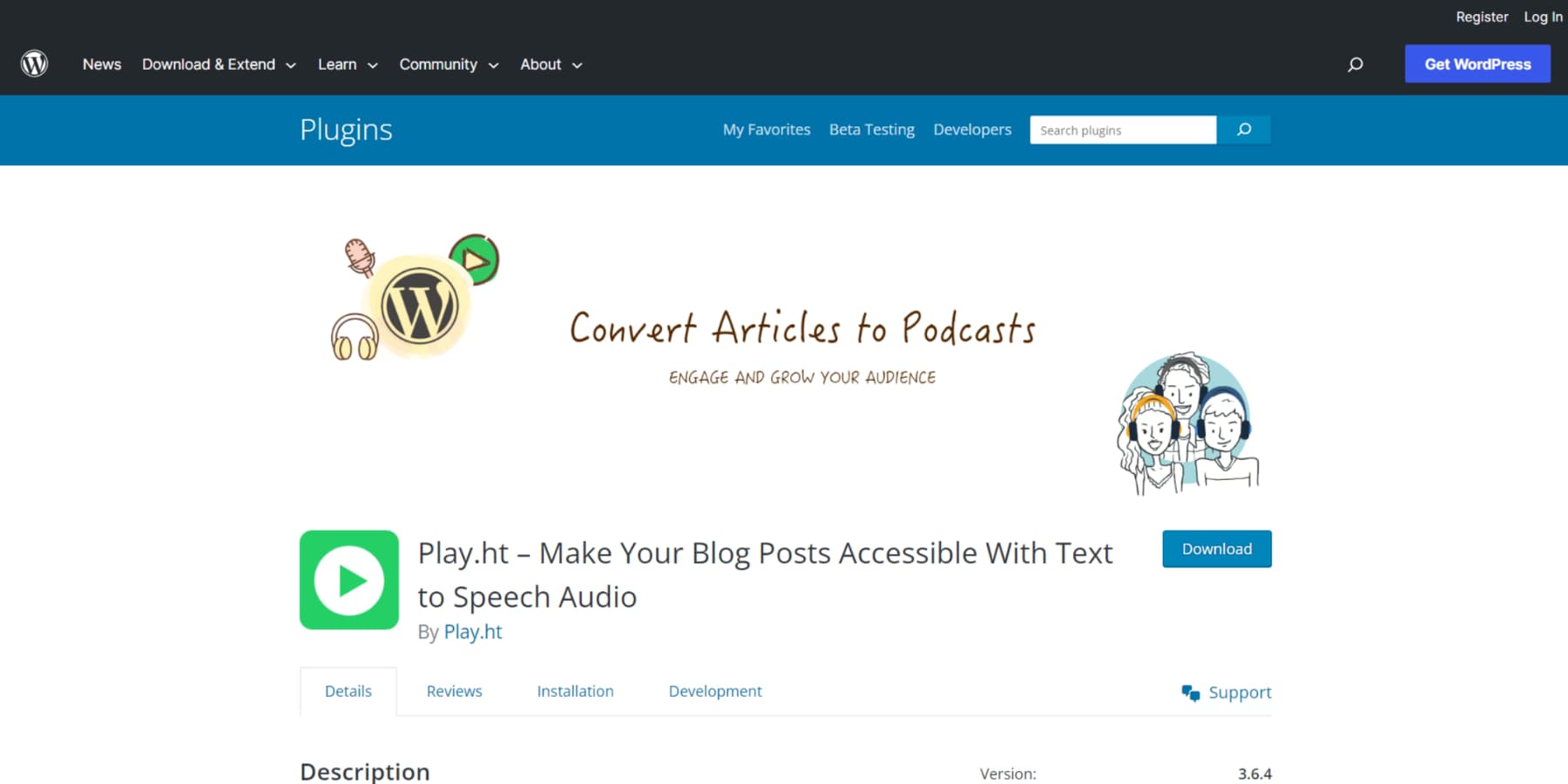 PlayHT 的 WordPress 插件