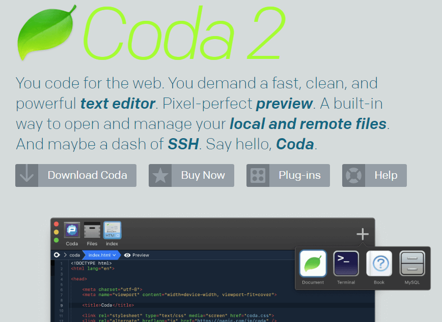 coda2 - 開発者向けの最高のテキスト エディター