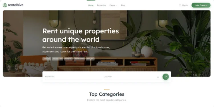Tema WordPress immobiliare RentalHive.