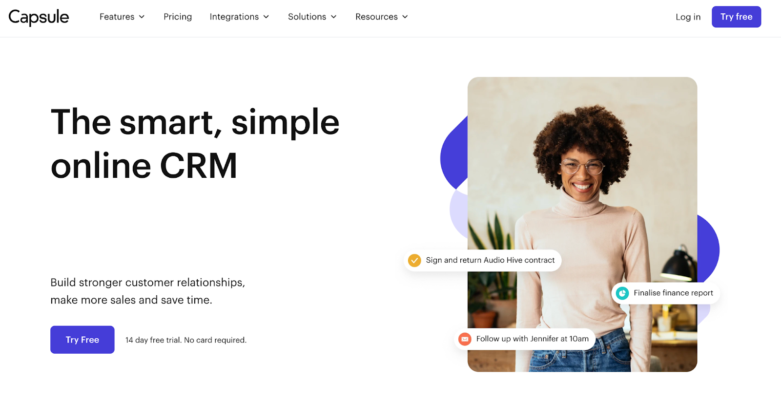 Capsule CRM-Homepage