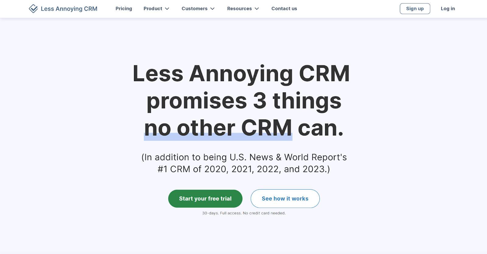 la home page del CRM meno fastidiosa