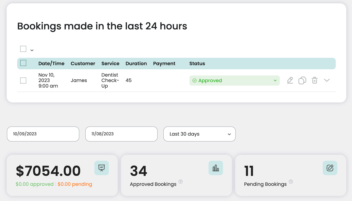 Webba-Buchungs-Dashboard