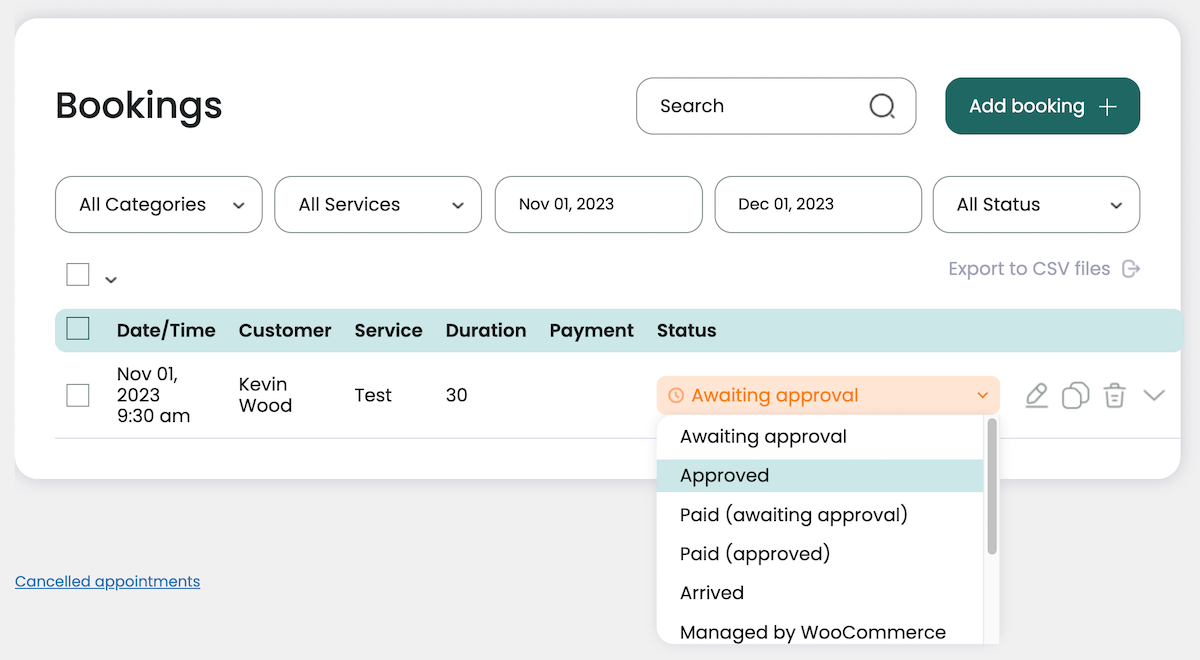 Webba Booking 管理预订