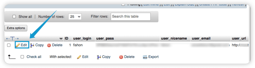 Редактирование учетных записей пользователей из phpmyadmin — WordPress взломан