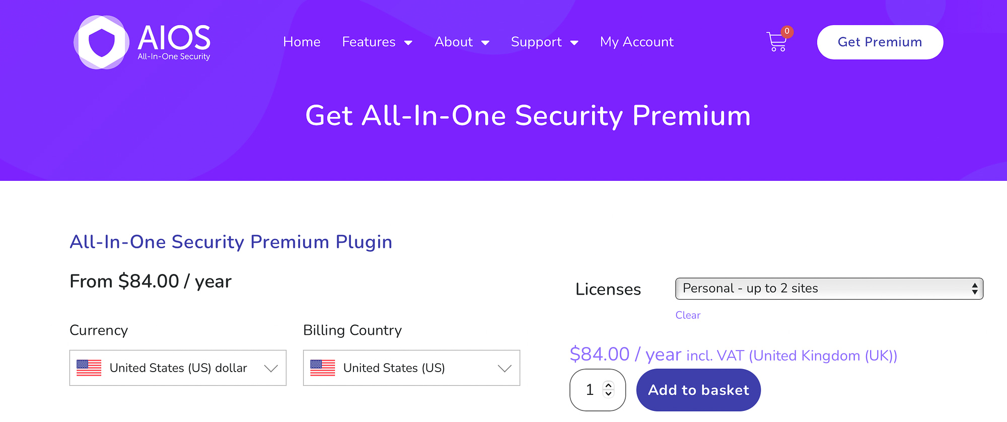 Wordfence vs All-In-One WP Security: planuri premium All-In-One Security.