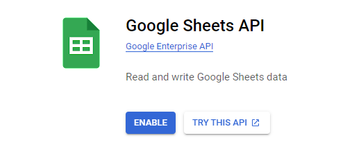 Activarea API-ului Google Sheets