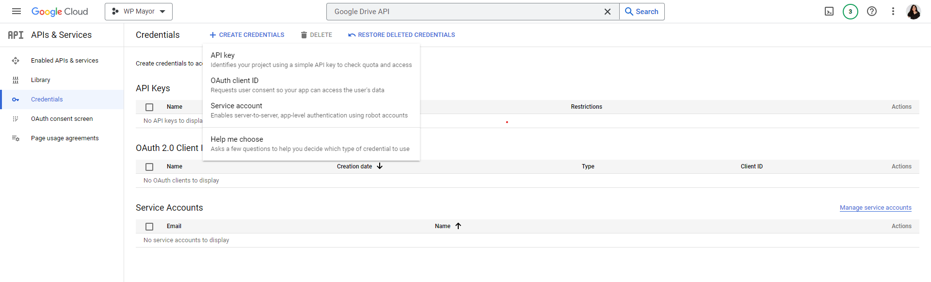 WpSyncSheet Générant des informations d'identification OAuth avec l'API Google Sheets