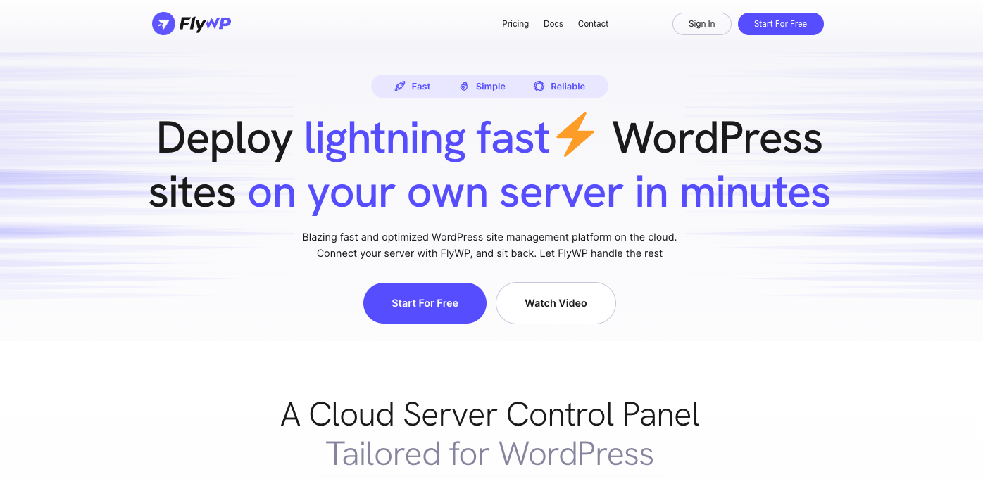 FlyWP - Gestione server WordPress