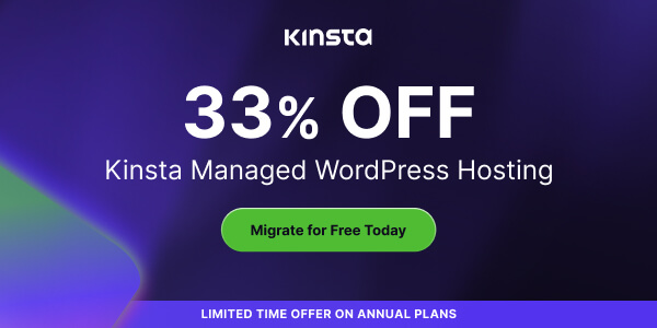 Banner promocional de alojamiento de WordPress de Kinsta Black Friday 2023