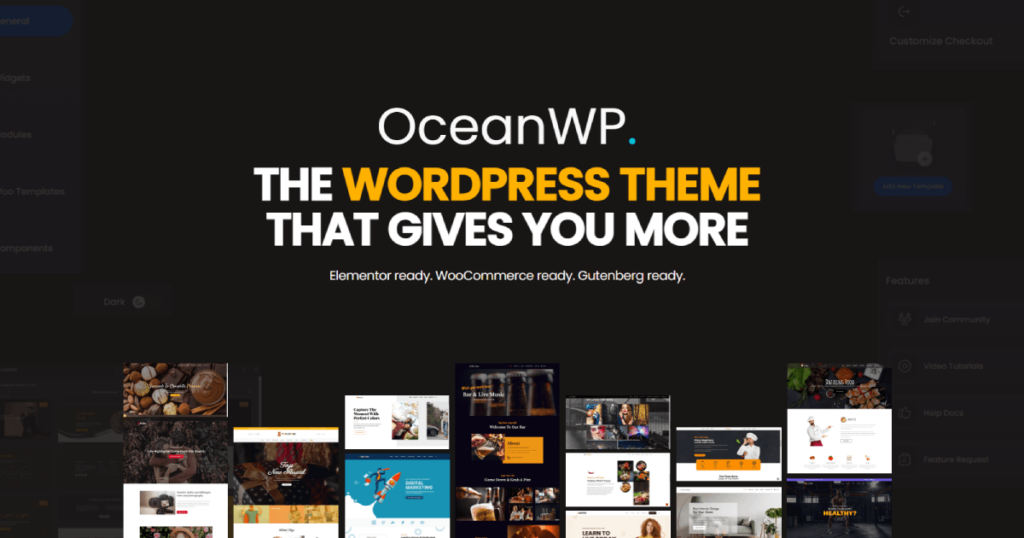 Immagine in primo piano del sito principale del tema WordPress OceanWP