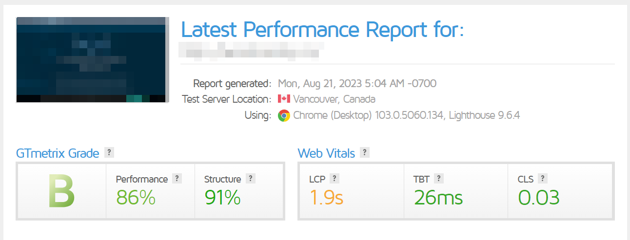 GTMetrix, diğer iki hız testi aracının sonuçlarını birleştirir: YSlow ve Google PageSpeed ​​Insights.