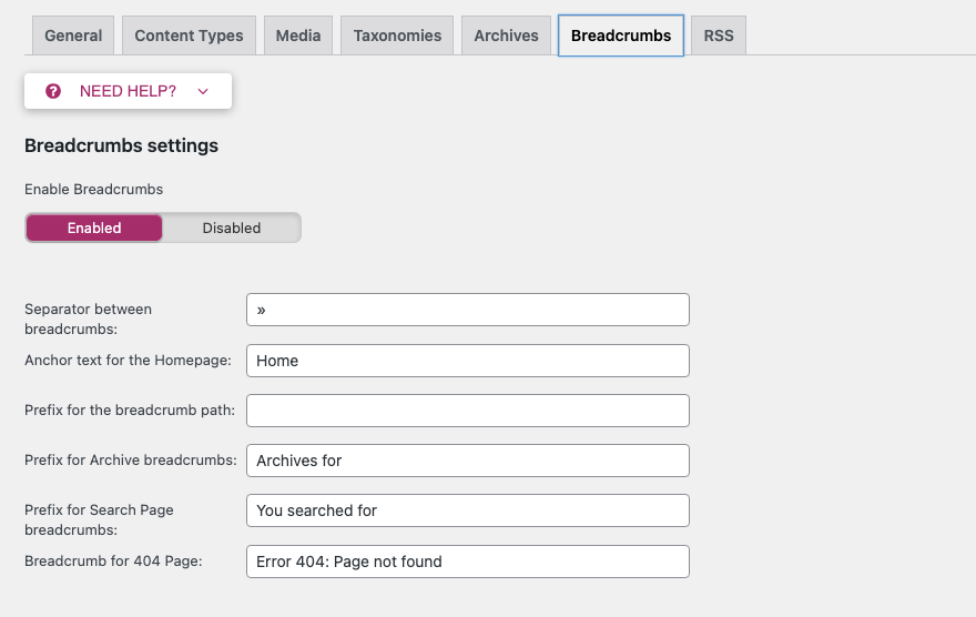 Il breadcrumb in Yoast SEO