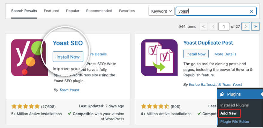 Yoast SEO'yu yükleyin