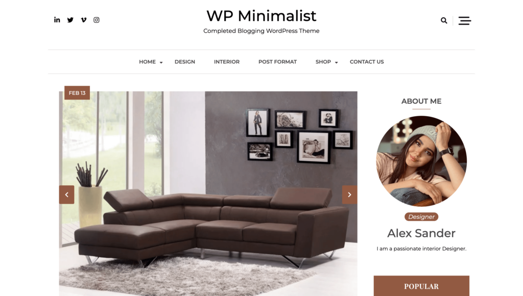 WP Minimalist - Teme de blog WordPress minimaliste