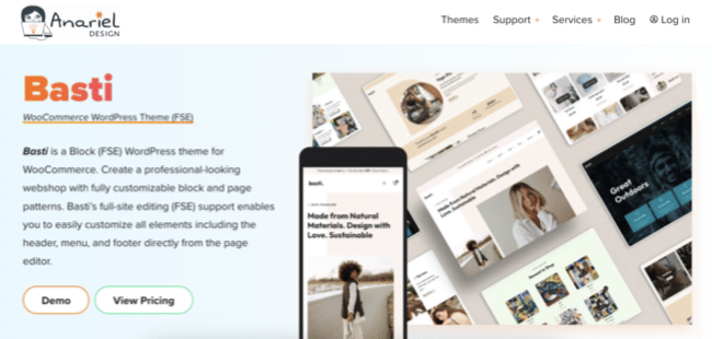 Basti, eines der besten WooCommerce-Themes