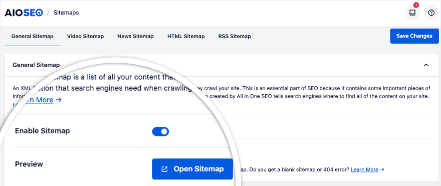 AIOSEO-Sitemap aktivieren