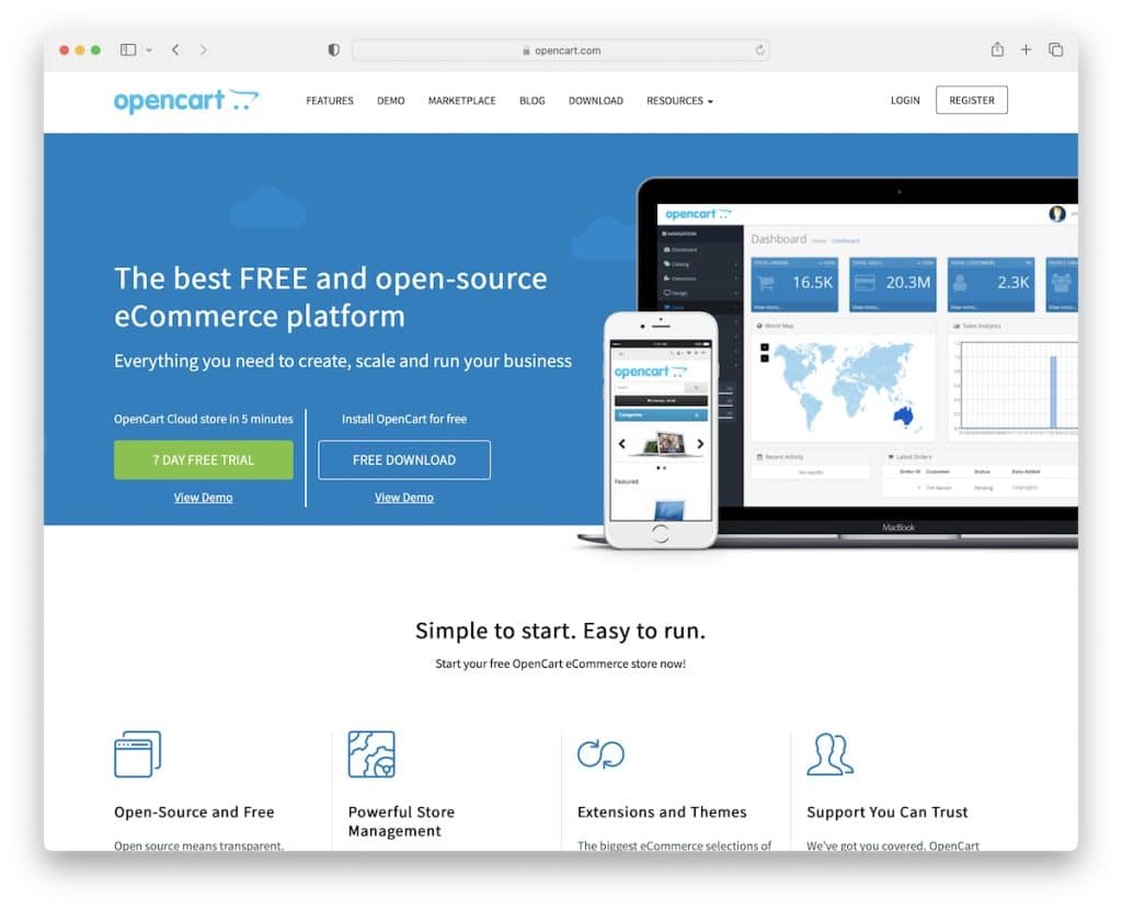 cms de commerce électronique opencart