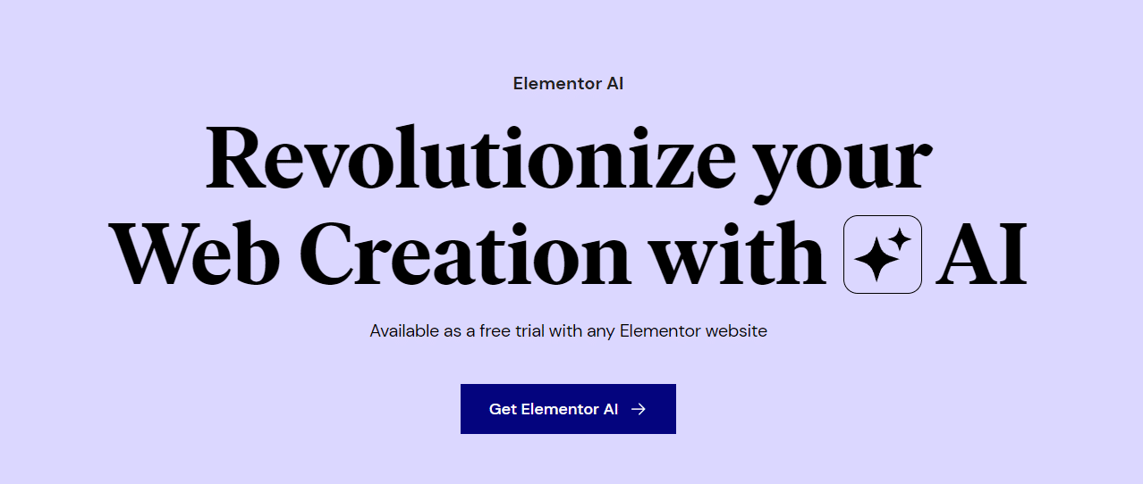 Elementor AI Banner'ı – Kaynak: Elementor AI