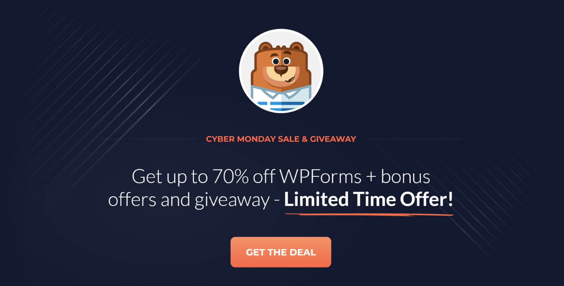 Oferta WPForms Cyber ​​Monday