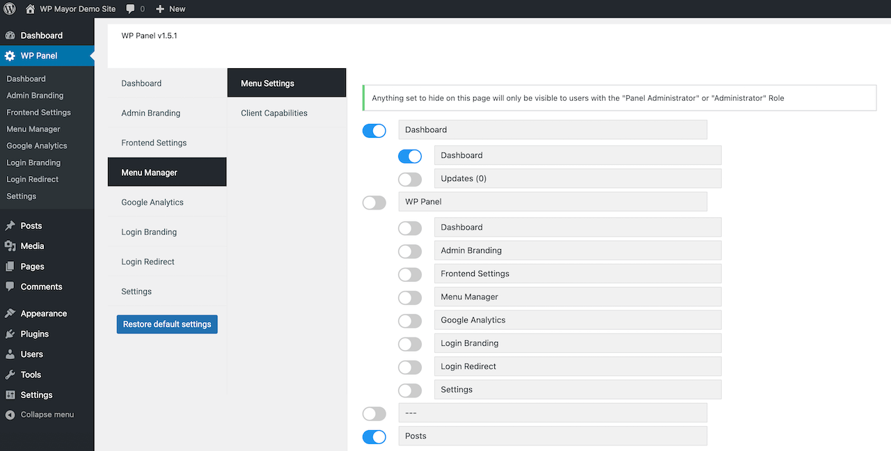 WP-Panel-Menü-Manager