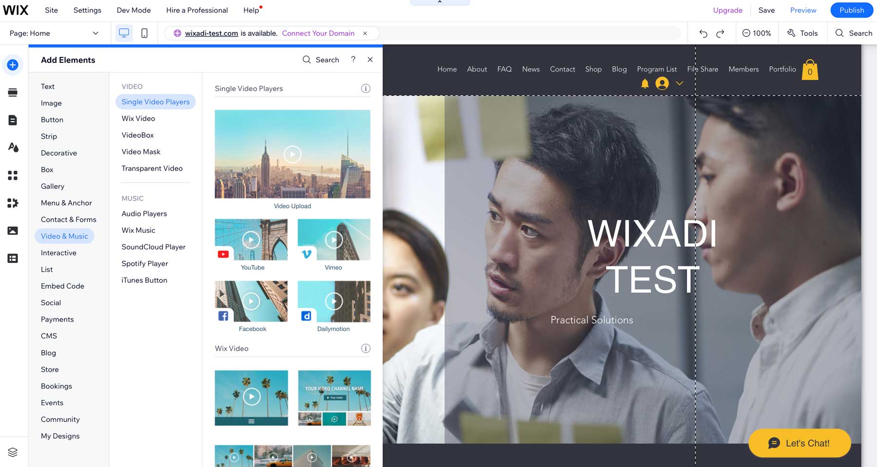 Редактор Wix