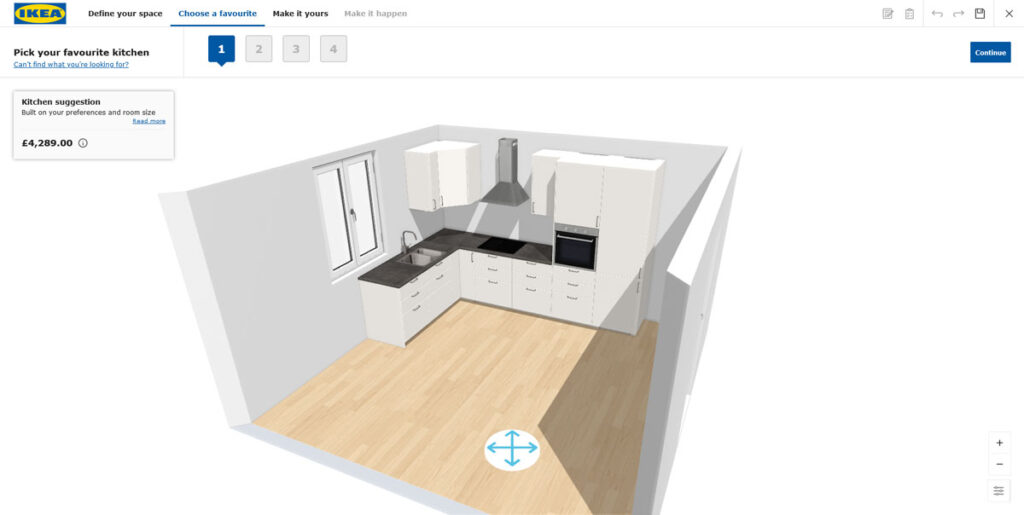 tendances de conception de sites Web 2024 contenu 3D interactif planificateur de cuisine ikea