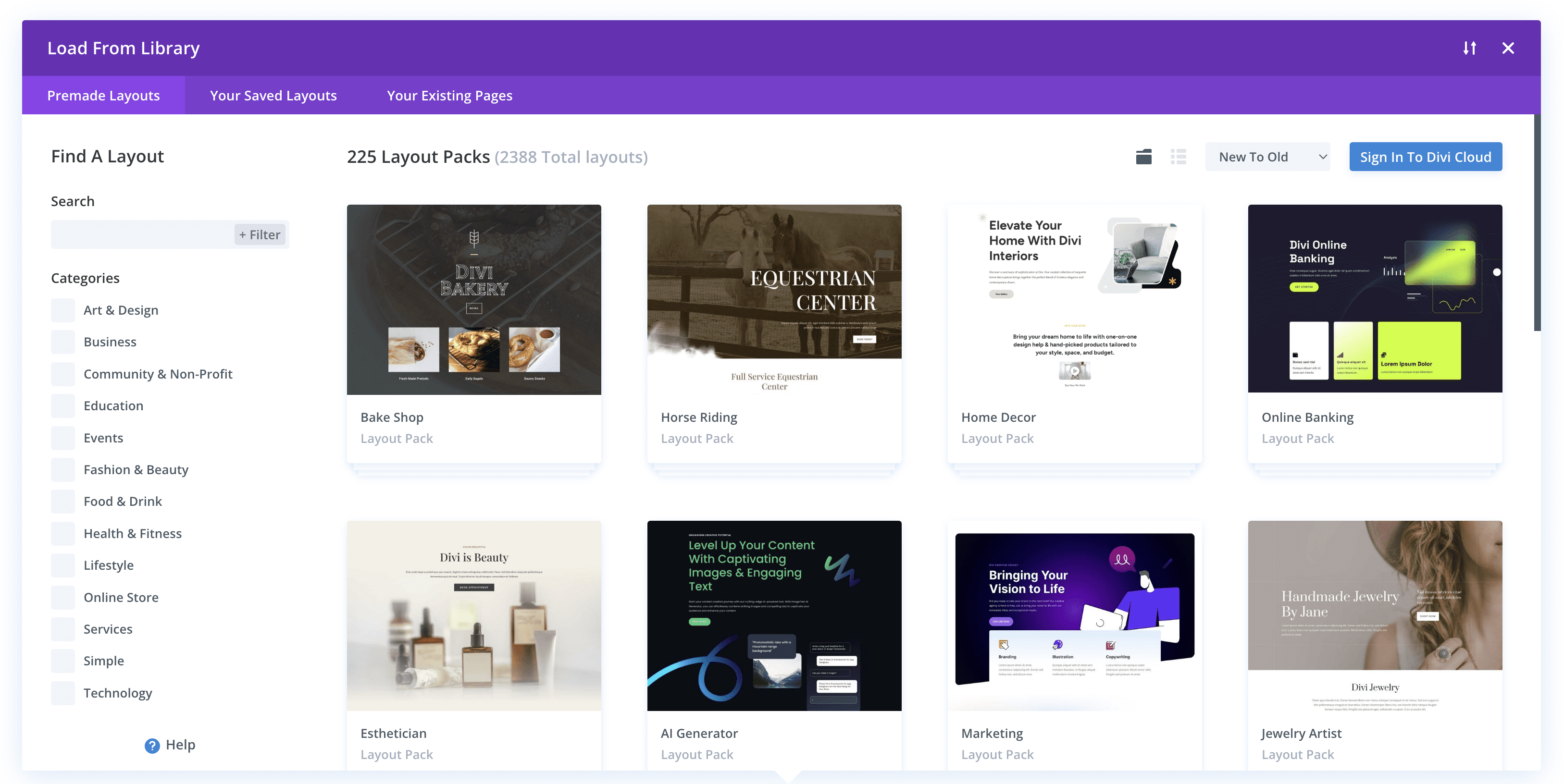 Divi Premade Layout