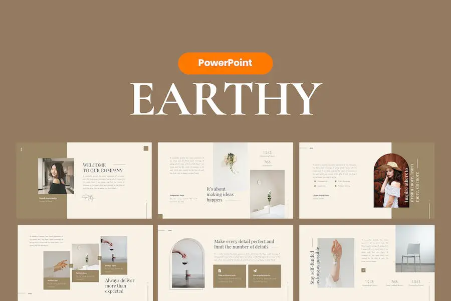 Ziemski, elegancki szablon programu PowerPoint —