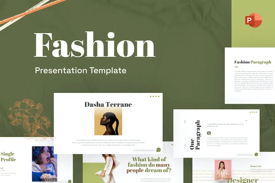 Moda elegancki szablon programu PowerPoint -