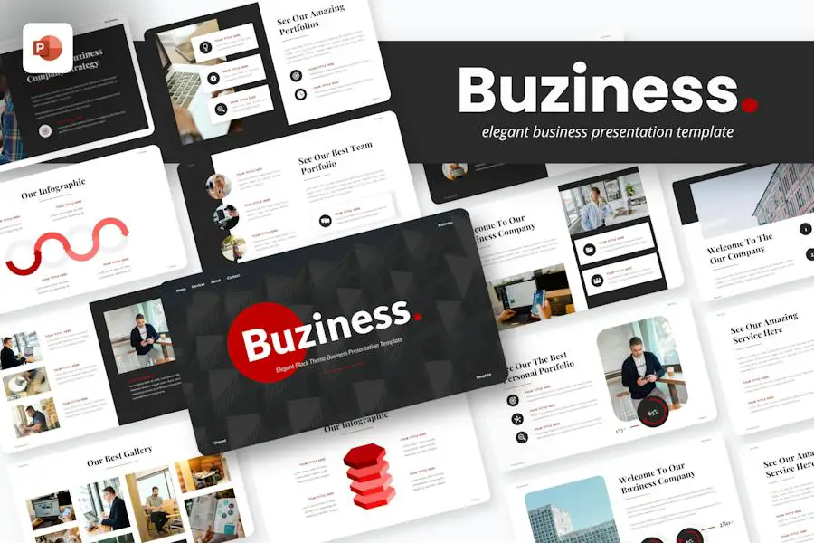 Modello PowerPoint elegante di Buziness -