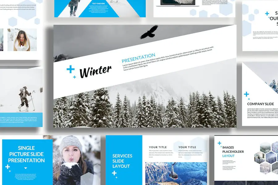 Modelo de PowerPoint de inverno frio -