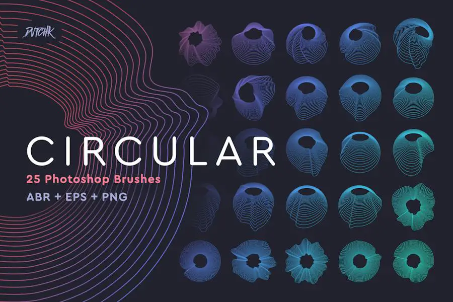 Pinceaux Photoshop circulaires -