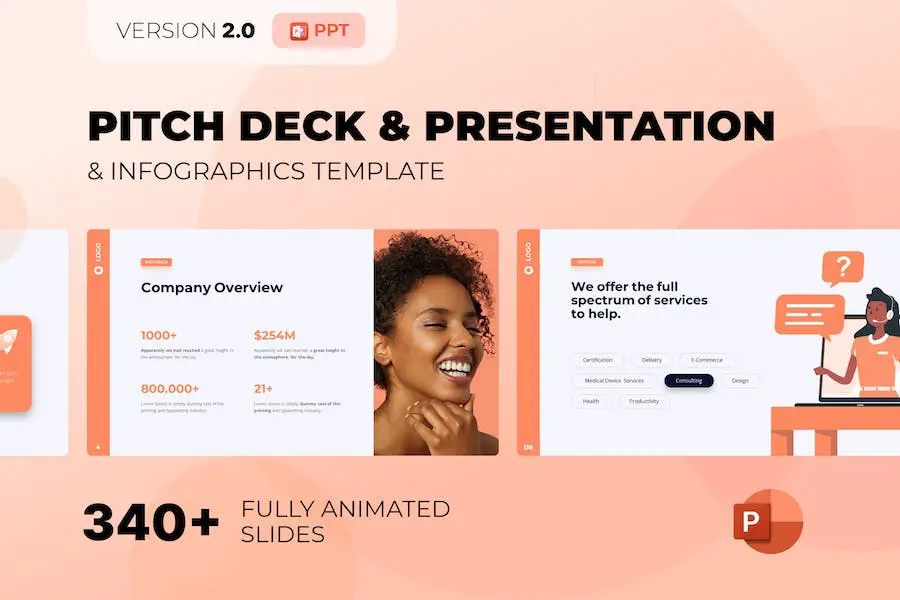 Pitch — gładki animowany szablon Pitch Deck (PPT) —