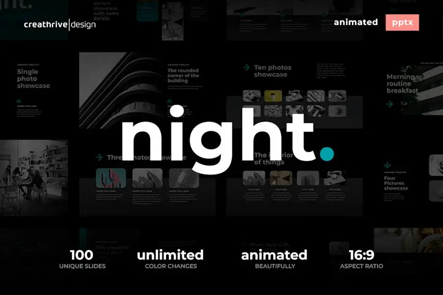 Modello PowerPoint animato notturno -