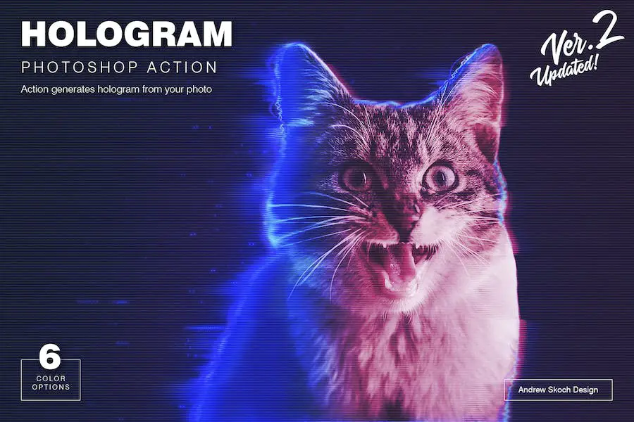 Hologram Photoshop Action -