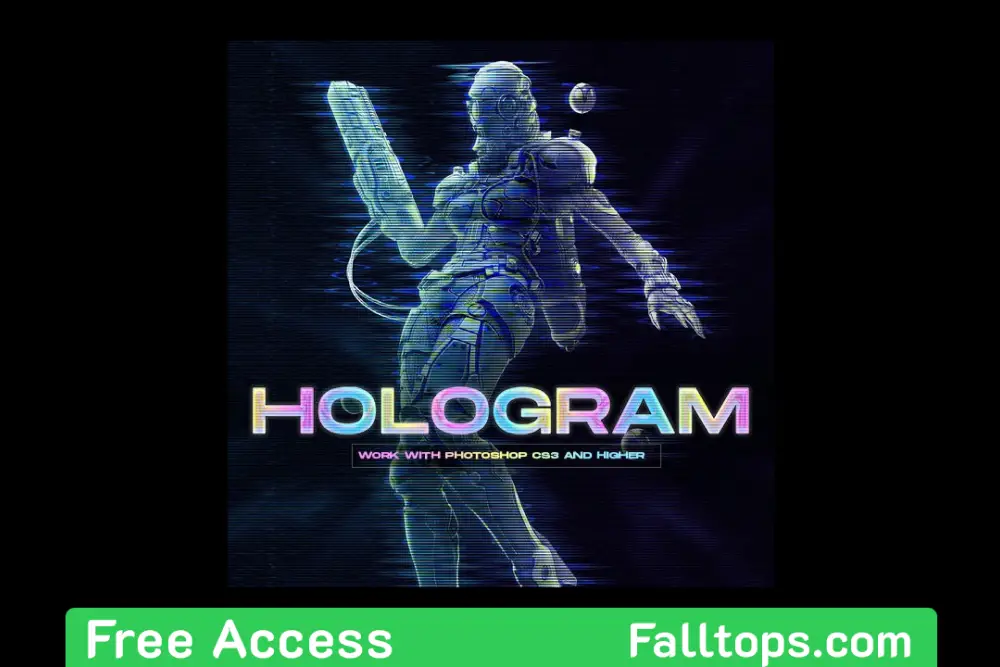 Action Photoshop hologramme -