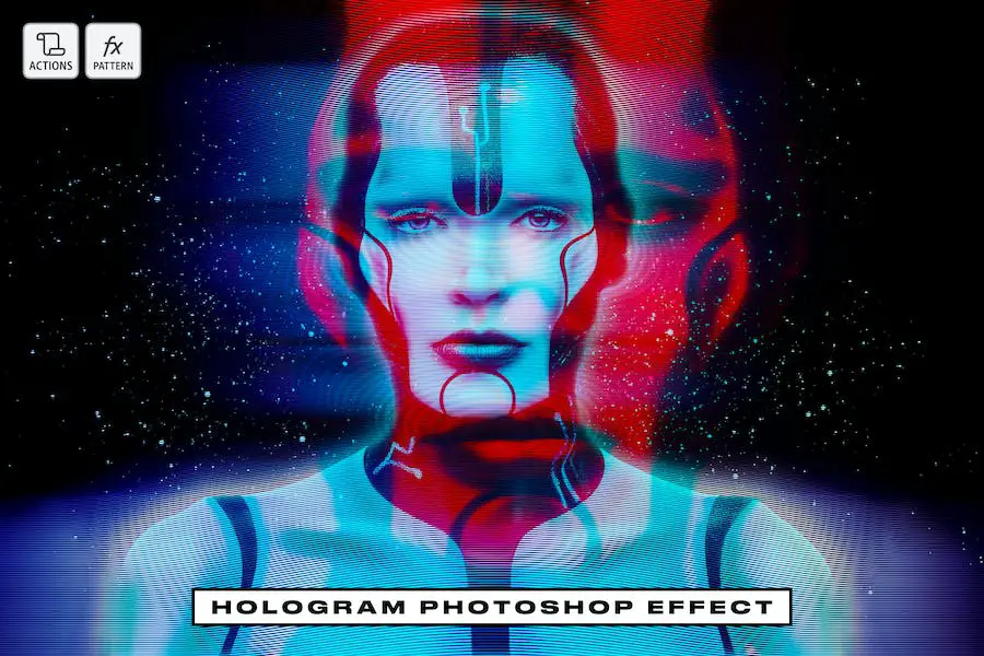 Efecto de Photoshop de holograma -