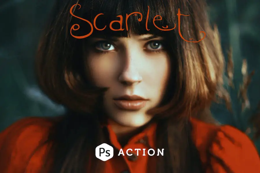 Action Photoshop de fantaisie écarlate -