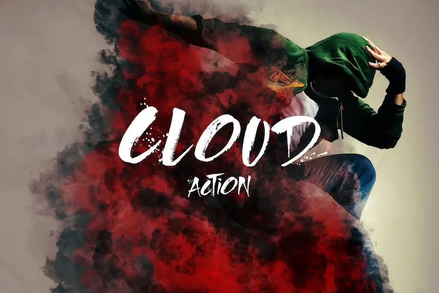 Action Photoshop en nuage -