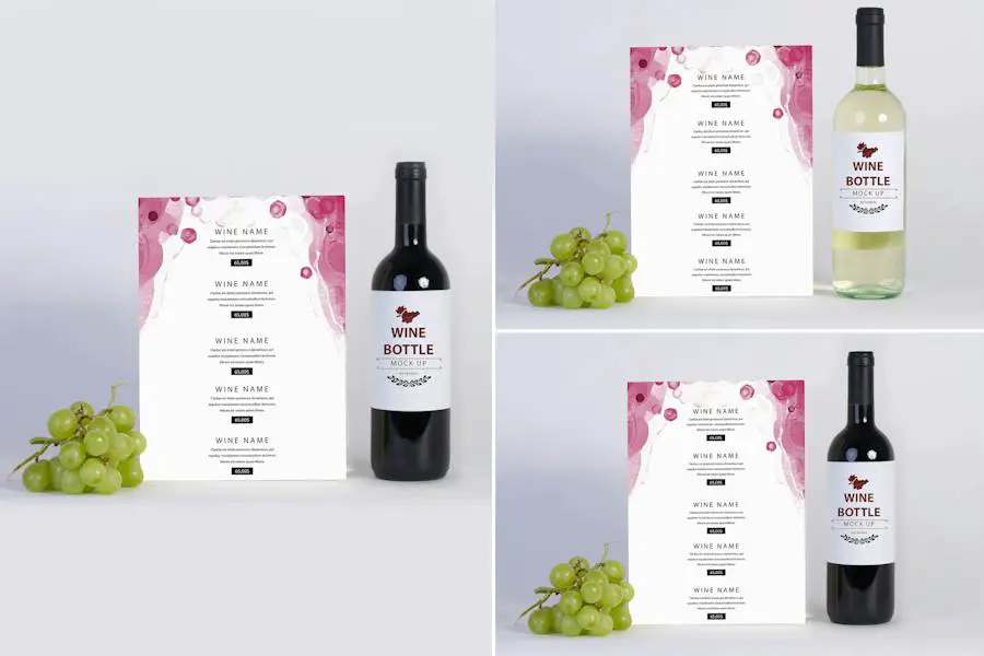 Modelo de carta de vinhos