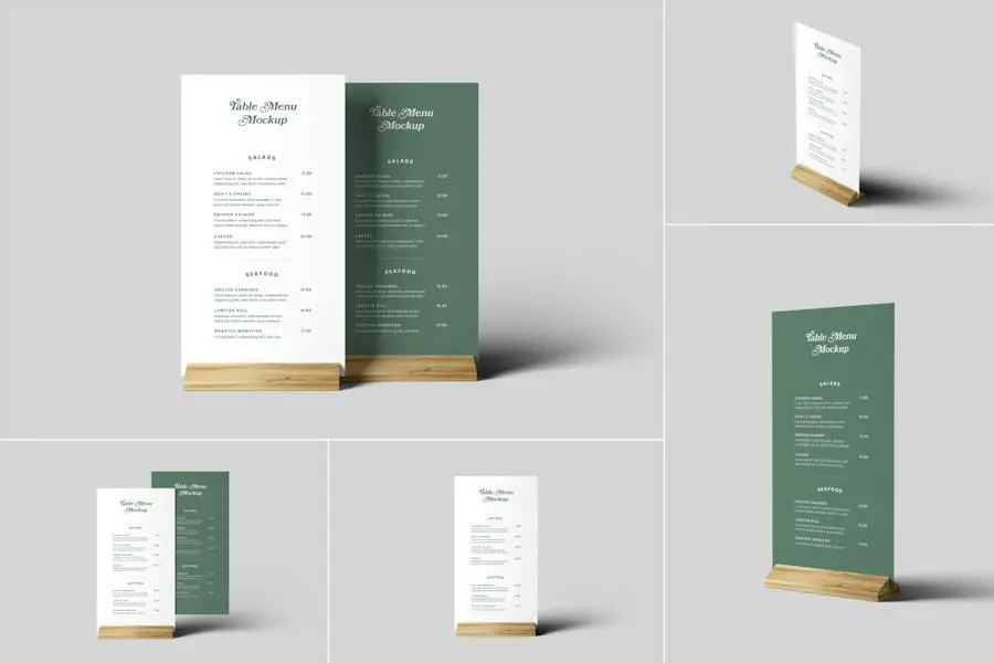 Mockup di menu da tavolo -